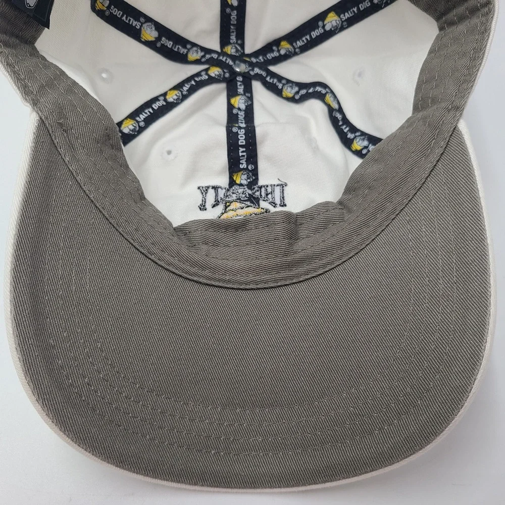 The Salty Dog Cafe Hat Adjustable (Fits Small) Ahead White Hilton Head Island